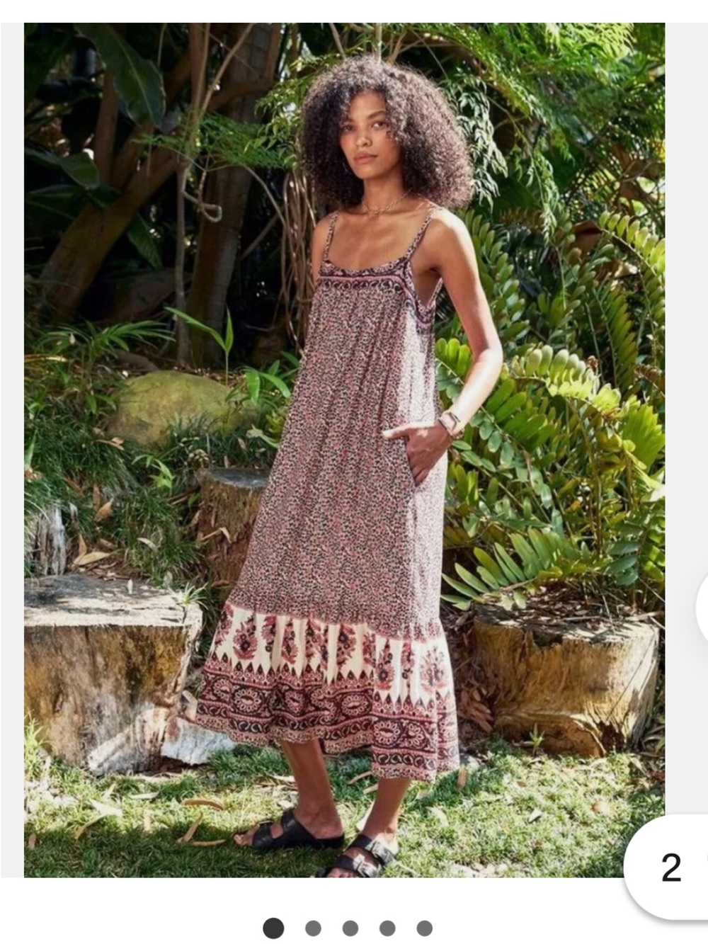 Xirena Dakota Silk and Cotton Midi Boho flowy dress